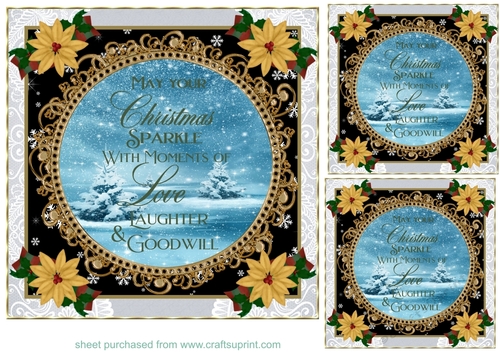 3 Christmas sentiment card fronts/toppers
