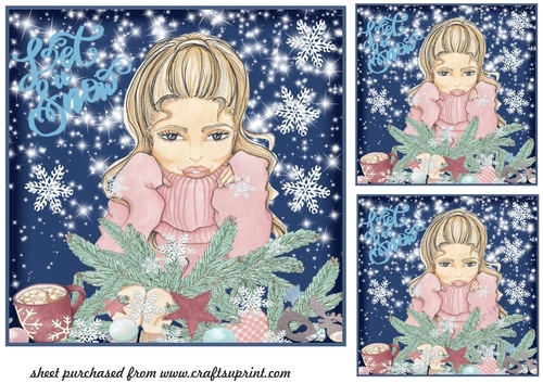 3 Let it snow card fronts/toppers 1