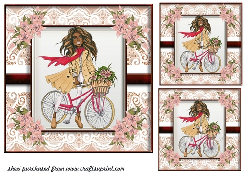 3 Just a girl with her bicycle card fronts/toppers 2