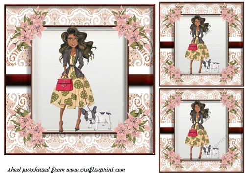 3 Just a girl with her dog card fronts/toppers 2
