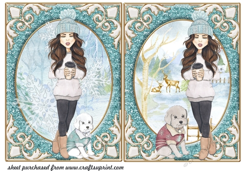 2 Christmas just a girl and her dog card fronts 2