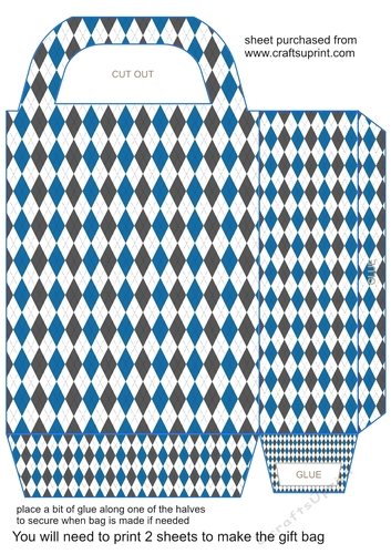 Blue argyle gift bag 1