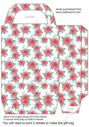 Poinsettia gift bag 2