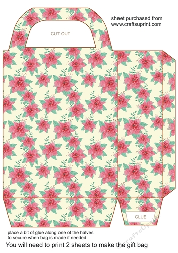 Poinsettia gift bag 1