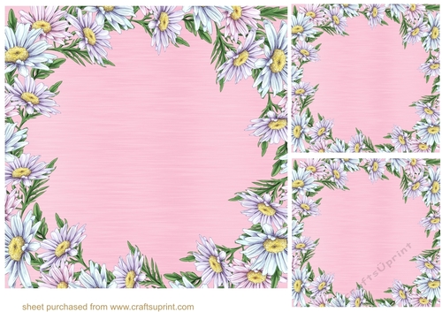 3 Daisy framed card fronts/topper blanks 2
