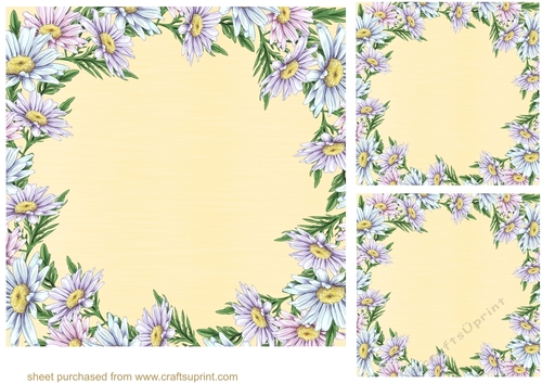 3 Daisy framed card fronts/topper blanks 3