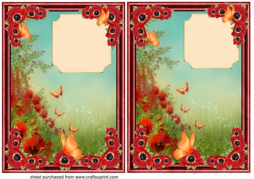 2 Poppy and butterfly card fronts