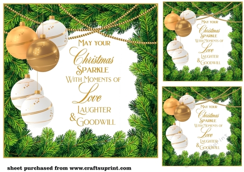 3 May your Christmas sparkle card fronts/toppers