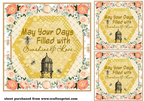 3 May your days Bee card fronts/toppers 1