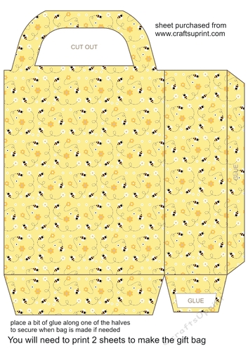 Yellow bee gift bag 1