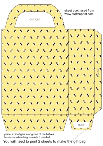 Yellow bee gift bag 3
