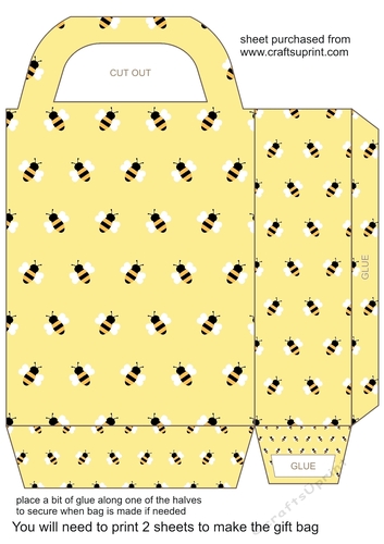 Yellow bee gift bag 4