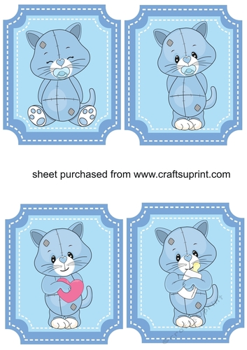 4 Blue baby kitty toppers 1