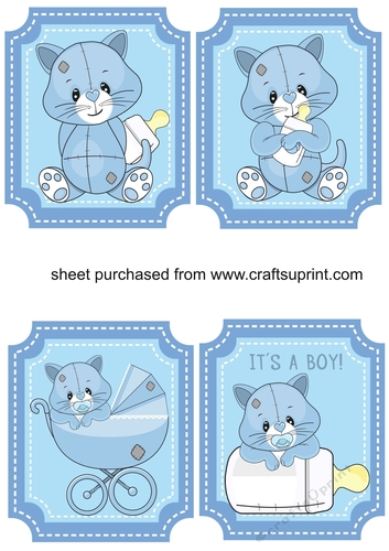 4 Blue baby kitty toppers 2