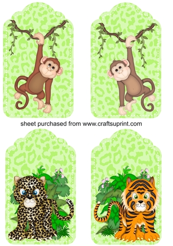 4 Jungle animals tag toppers 1