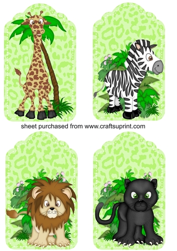 4 Jungle animals tag toppers 2