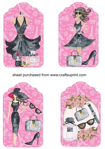 4 Pink fashion tag toppers