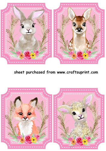 4 Pink wildlife animal toppers 1