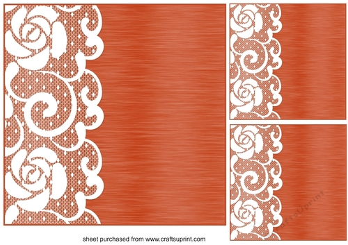 3 Orange lace detail card fronts/toppers (blanks)2