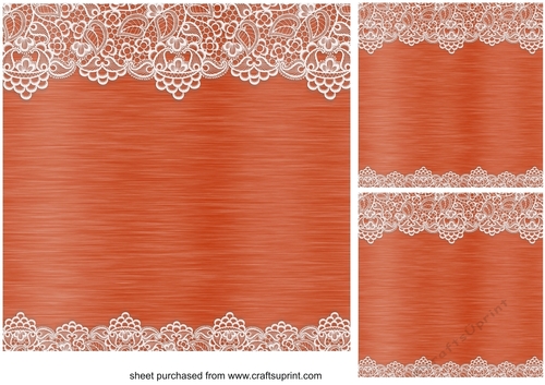 3 Orange lace detail card fronts/toppers (blanks)4