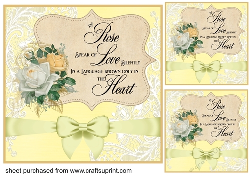 3 Yellow A rose speak of card fronts/toppers