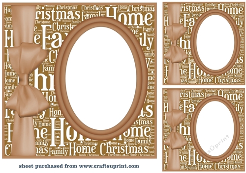 3 Coffee Christmas oval card front blanks/toppers
