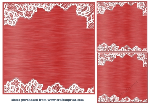 3 Red lace card front/topper blanks 4