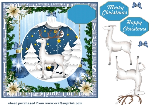 Christmas stag bauble card fronts 3