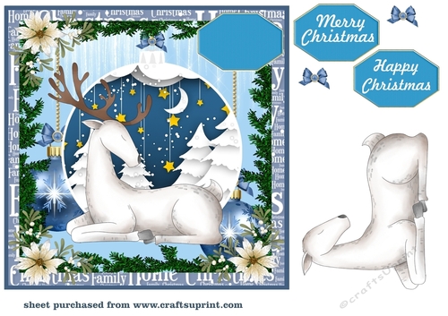 Christmas stag bauble card fronts 4