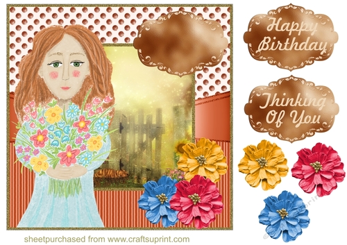 Happy Birthday/Thinking Of You floral card front