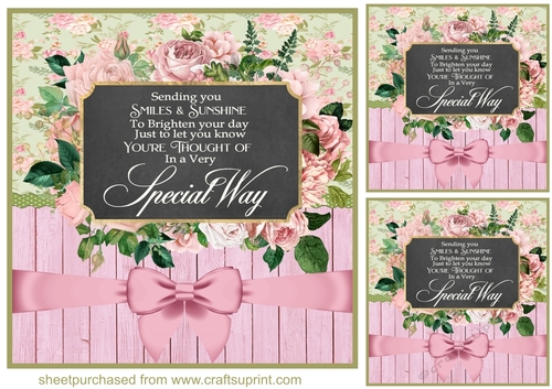3 Sending you smiles rose blackboard frame card fronts