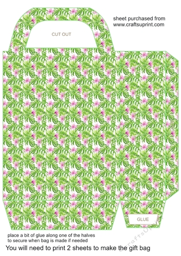 Tropical flowers gift bag 1