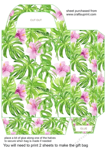 Tropical flowers gift bag 2