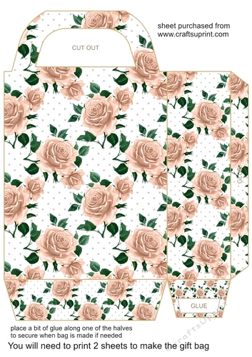 Peach rose gift bag 1