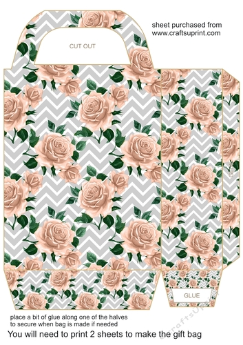 Peach rose gift bag 2