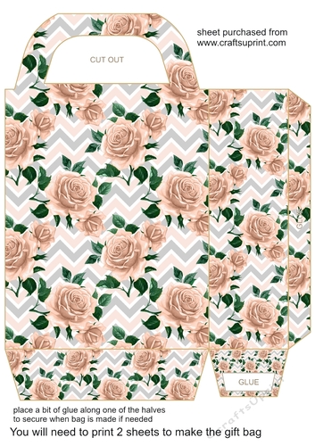 Peach rose gift bag 3