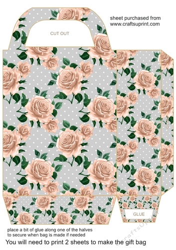 Peach rose gift bag 4