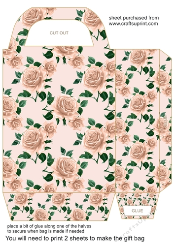 Peach rose gift bag 5