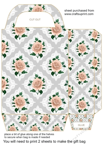 Peach rose gift bag 6