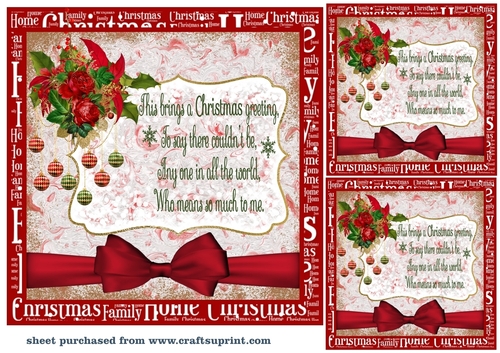 3 Red rose Christmas card fronts/toppers 1