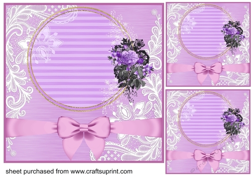3 Lilac floral frame card front blanks 3