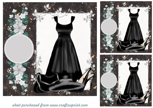 3 Black fashion card fronts/toppers