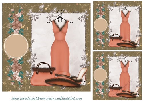 3 Burnt orange fashion card fronts/toppers