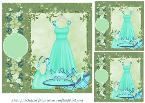 3 Green fashion card fronts/toppers 1