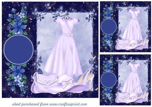 3 Lilac fashion card fronts/toppers 1
