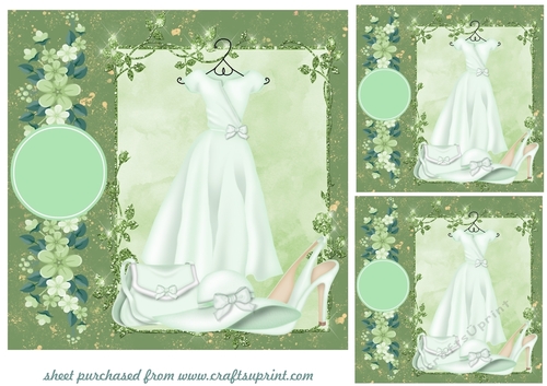 3 Green fashion card fronts/toppers 2