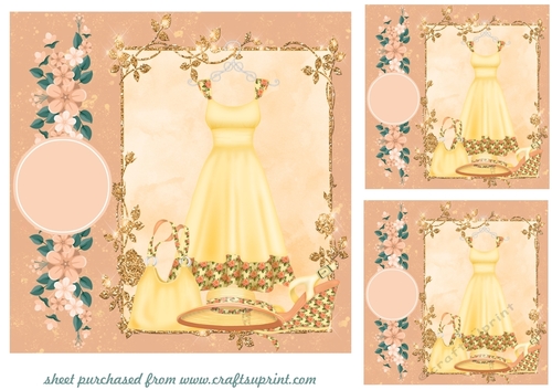 3 Yellow fashion card fronts/toppers 