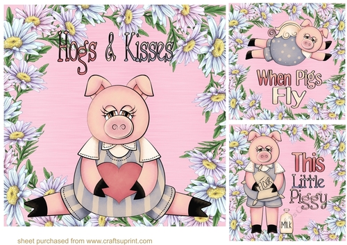 3 Little pigs card fronts/toppers