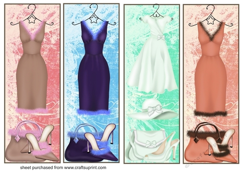 4 Ladies fashion bookmarks/toppers 1