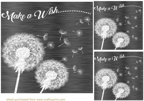 3 Dandelion make a wish card fronts/toppers 1
